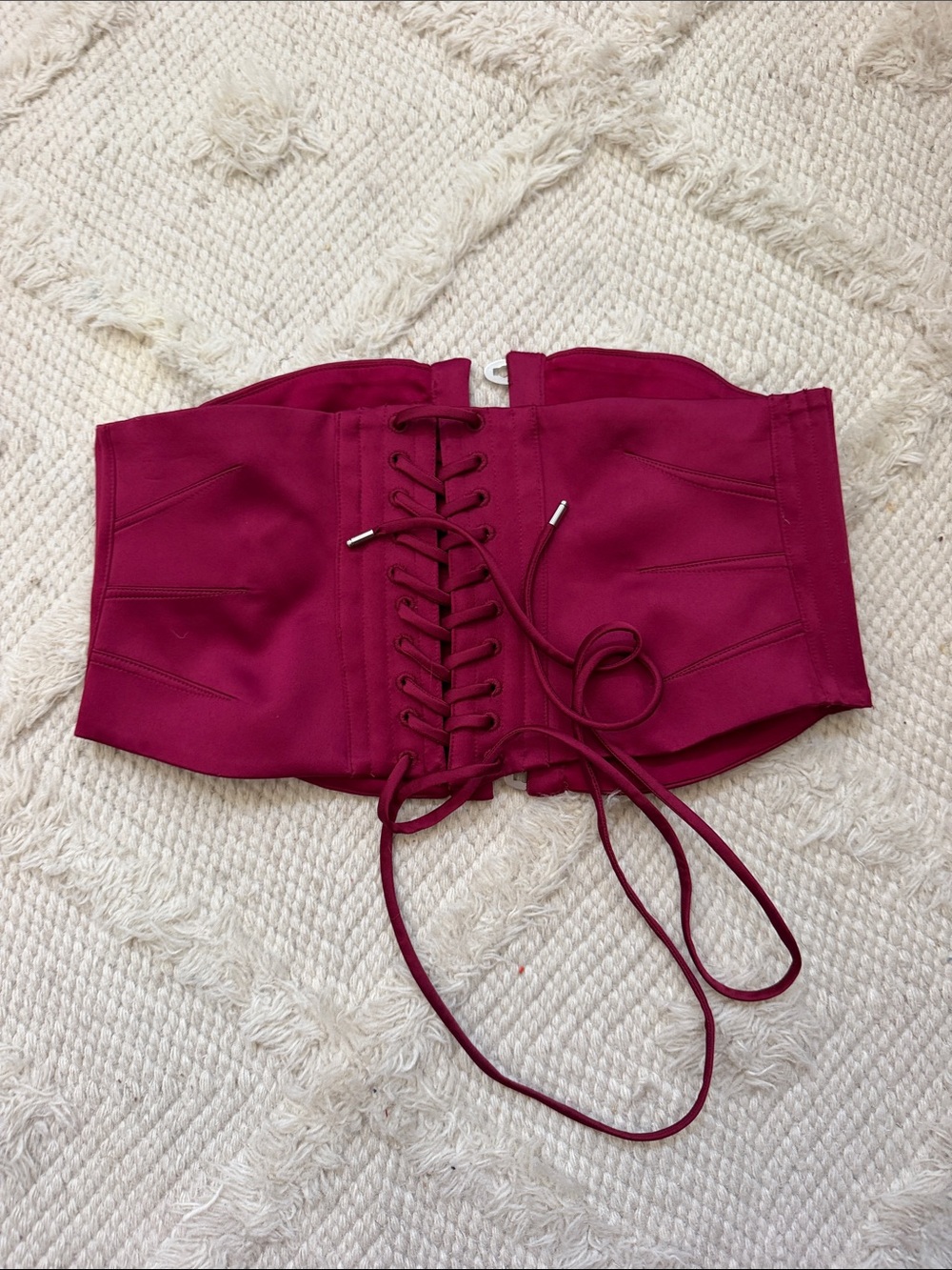 House Of CB Sabrine Wine Lace Trim Maxi Dress + Corset - Picture 11 of 11
